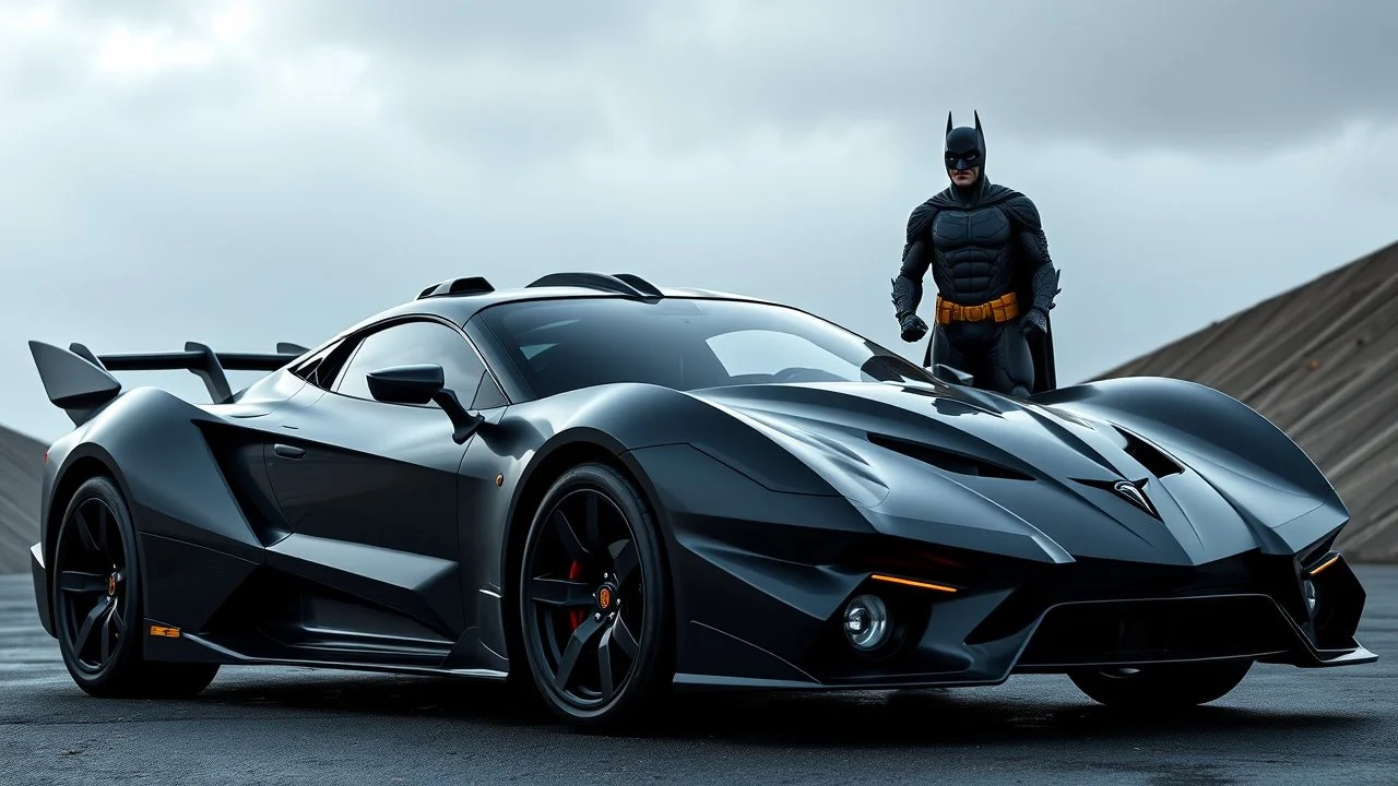 an all new batmobile based on all of the batmobiles 1989 batman and robin and new ford mustang, black