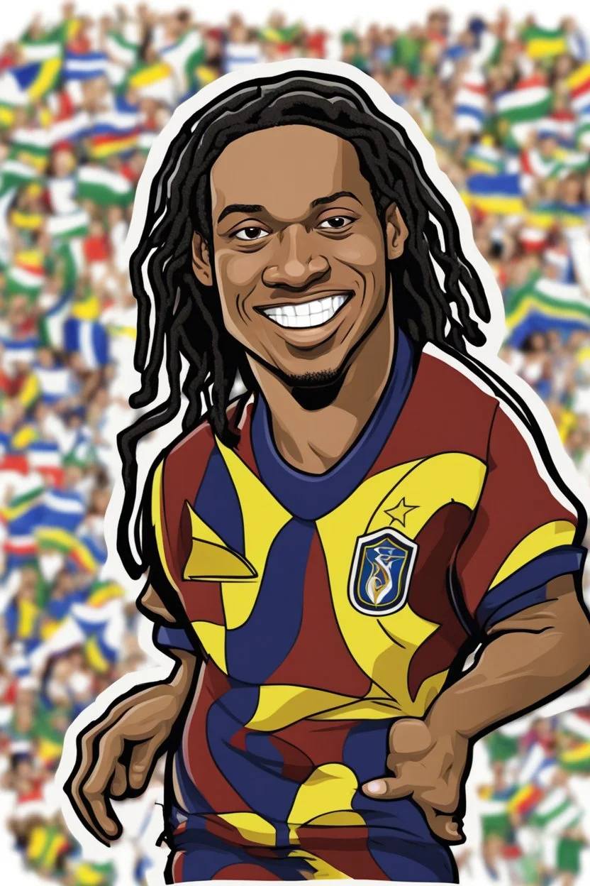 Ronaldinho Brazilian football player,cartoon 2d