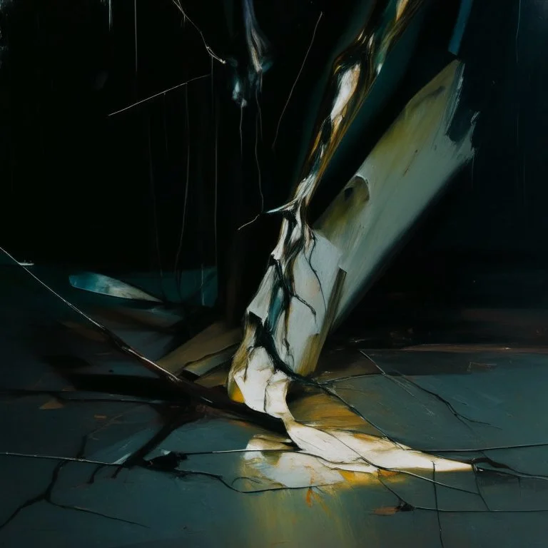 Minimal abstract oil paintings close up limbs sinew and concrete fragments illuminated at night style of Justin Mortimer