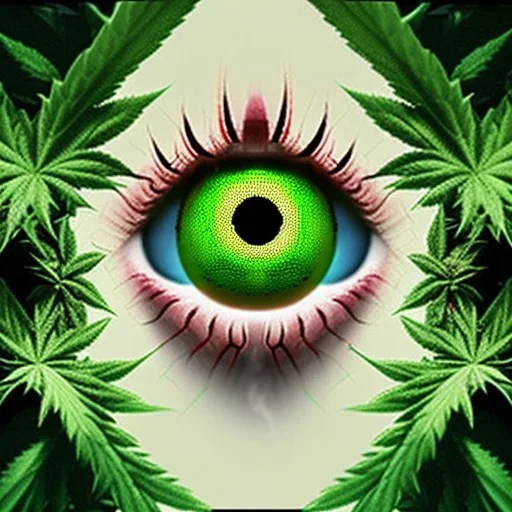 marijuana eyeballs in a woman