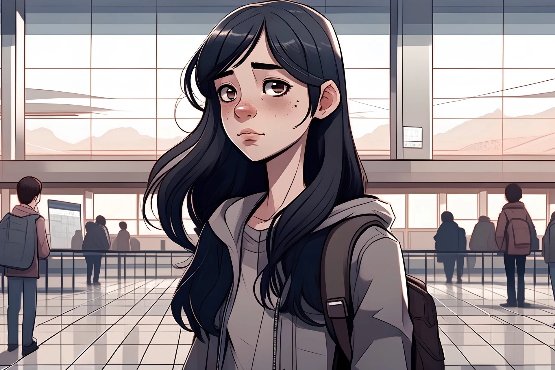 airport timezones girl black hair