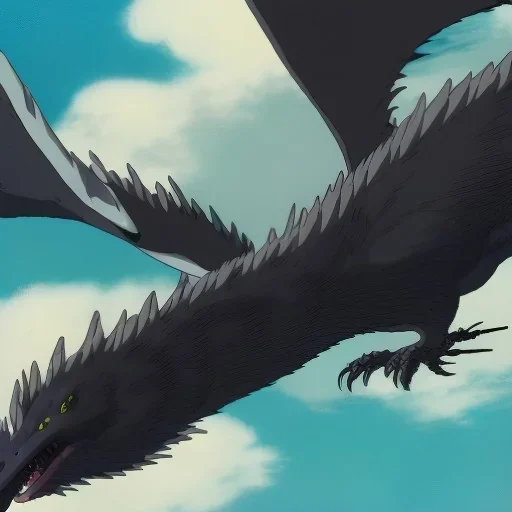 Black monitor dragon floating in space