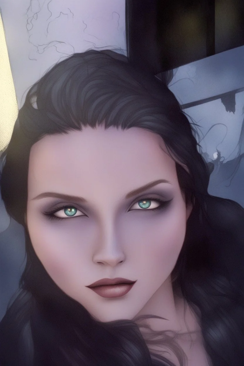 fantasy beautiful goth cartoon