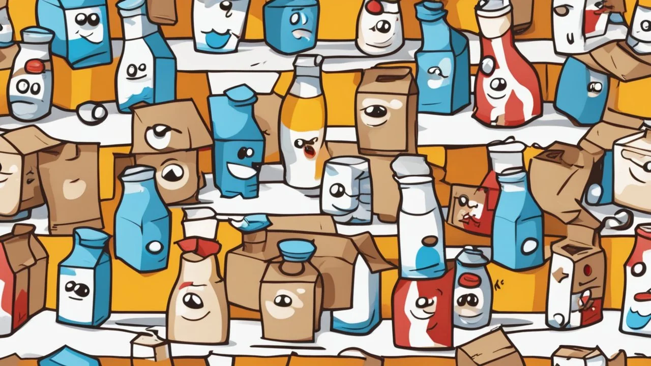 cartoon milk carton dancing