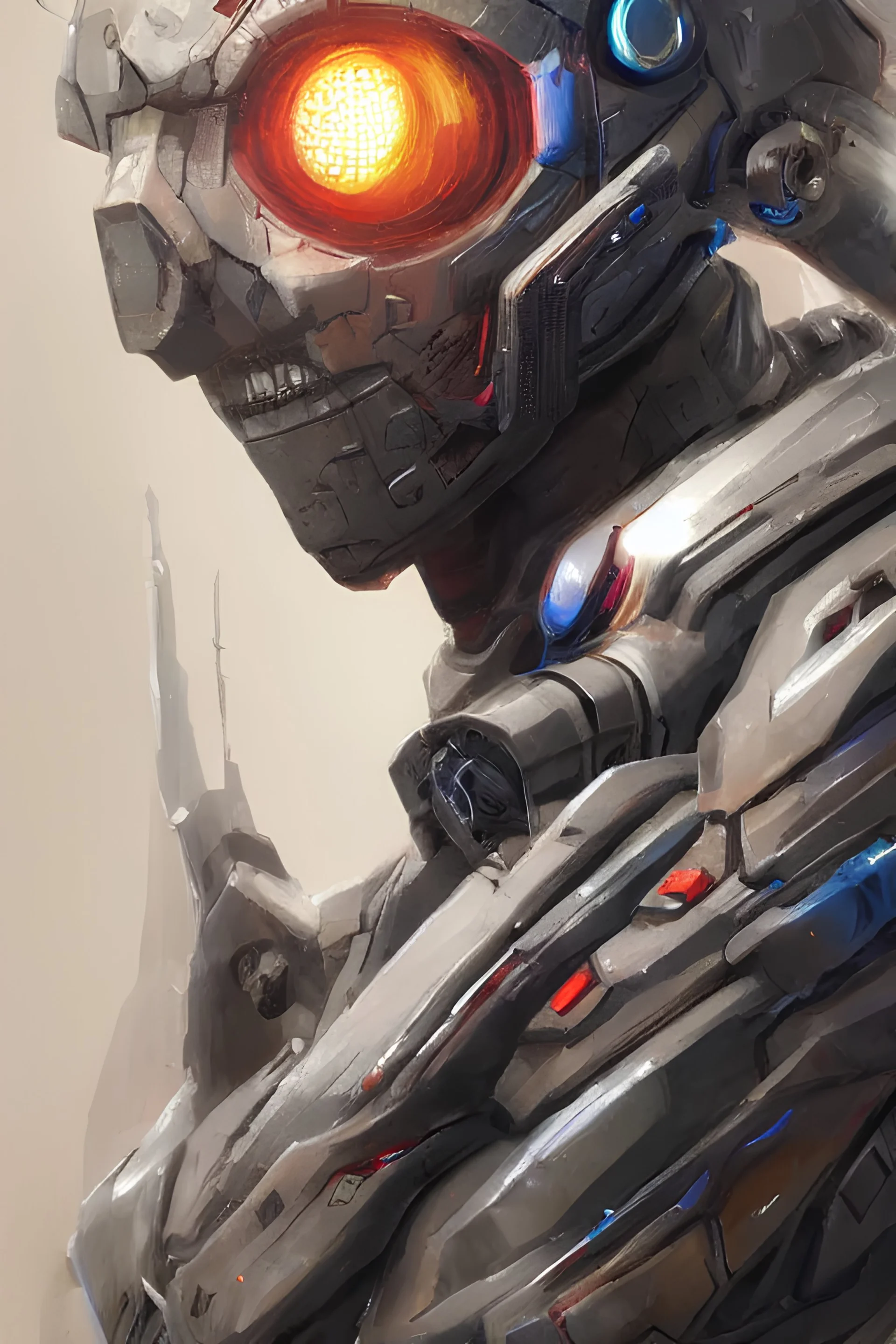 concept art by jama jurabaev, brush stroke, scientist, cyborg, scifi, trending on artstation, high quality, extremely detailed