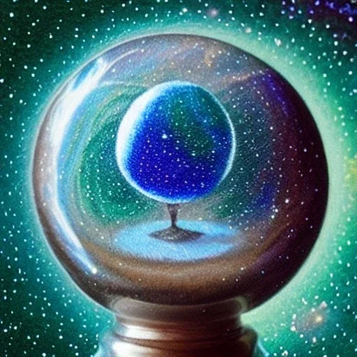 melted crayon drawing of crystal ball on embroidered cloth, galaxy and milky way inside crystal ball, 8k resolution, high-quality, fine-detail, ornate, baroque, muted colors, intricate, digital art, detailed matte, volumetric lighting, illustration, octane render,