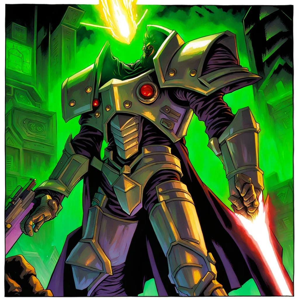 fantasy 90's laser destroying a humanoid male figure art tcg