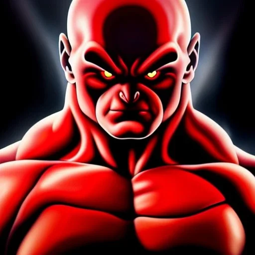 Ultra detailed fullbody Portrait in oil on canvas of Jiren merges REDHULK,extremely detailed digital painting, extremely detailed face,crystal clear Big glowing eyes, mystical colors ,perfectly centered image, perfect composition, rim light, beautiful lighting,masterpiece,8k, stunning scene, raytracing, anatomically correct, in the style of robert e howard and Wizyakuza and Ohrai Noriyoshi and Simon Bisley and uncannyknack