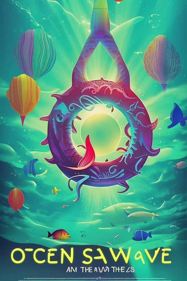 rave poster with ocean theme