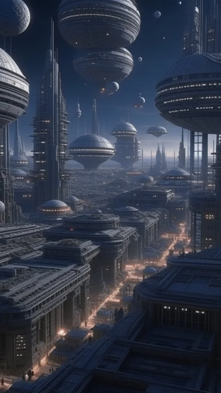 busy alien city, organic structures, spaceships, star wars, 4k, hyperrealistic