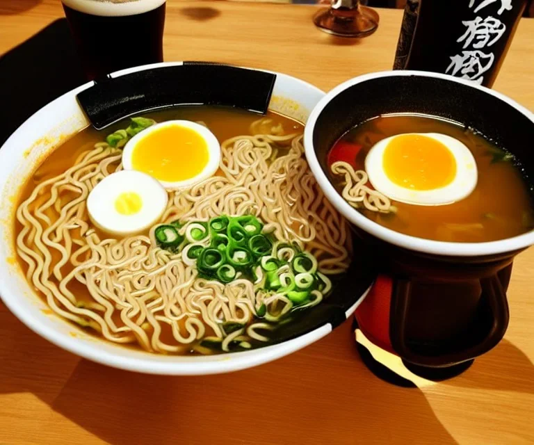 ramen with beer drink