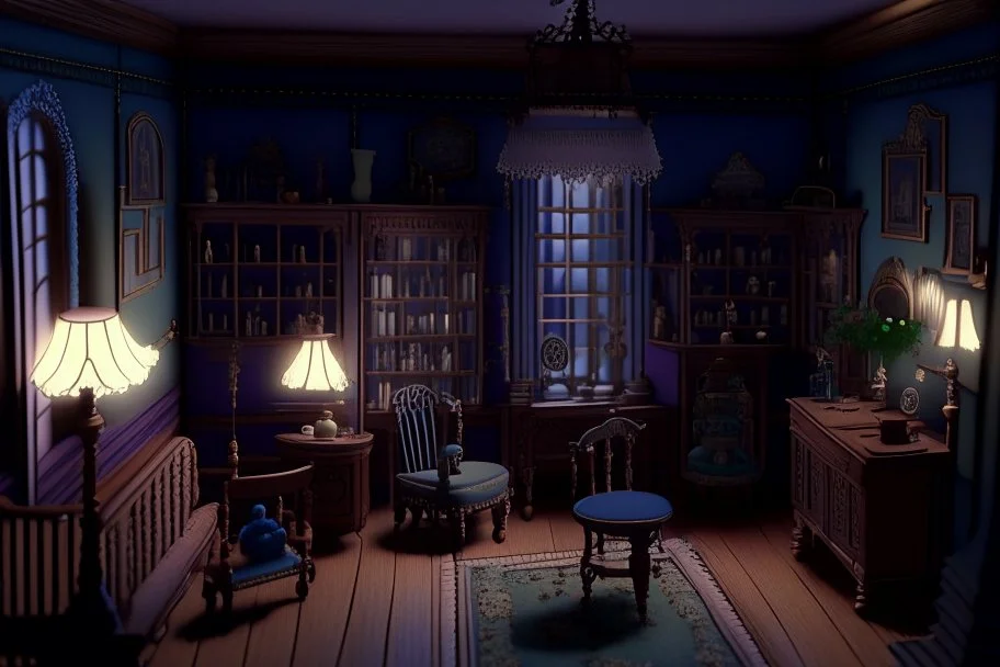 A Victorian doll's house in the play room, cinematic lighting, very detailed