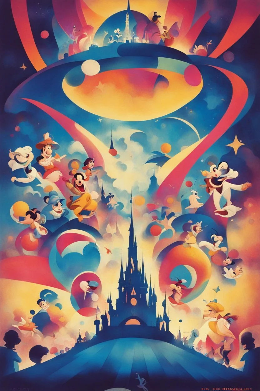 nostalgic Blast from the Past poster cheerfull disney abstract