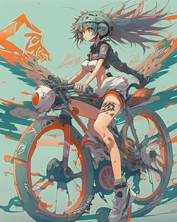 Anime design on a bike