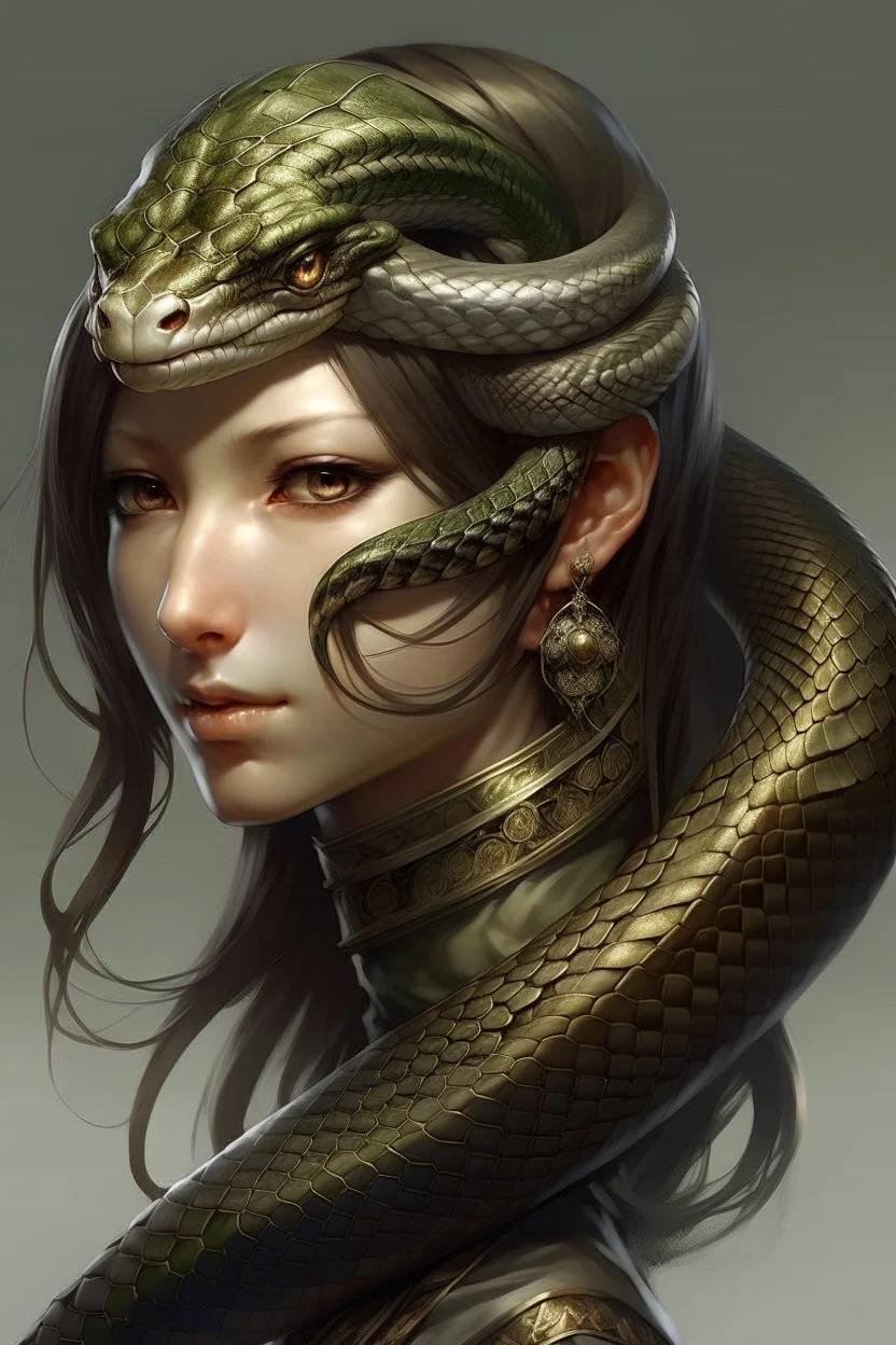 detailed persona, female snake head instead of hair