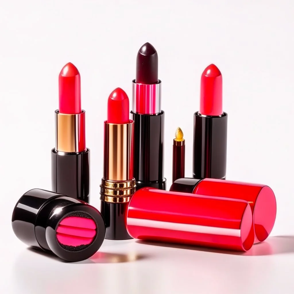 Lipstick is present in the display of products