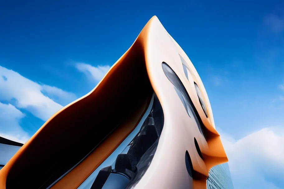 Edificio, estilo Zaha Hadid, ventanas de vidrio, Arte digital, calidad ultra, 8k, 3D