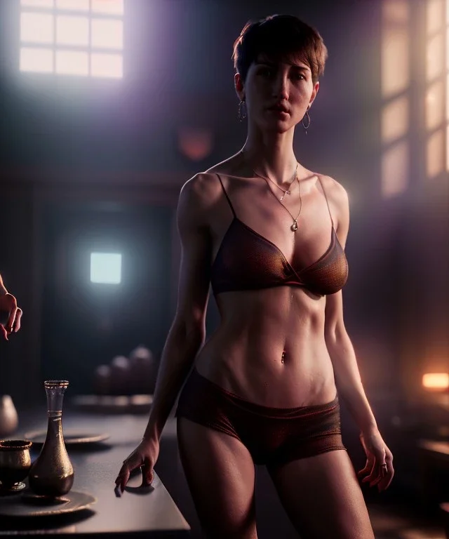 Ultra Realistic image, medium shot view, woman making the fuck off gesture, highly detailed, unreal engine 5, ray tracing, RTX, lumen lighting, ultra detail, volumetric lighting, finely drawn, high definition, high resolution.