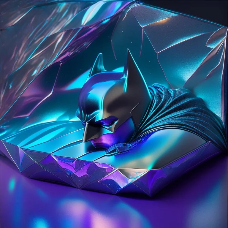 Batman sleeping in holographic foil