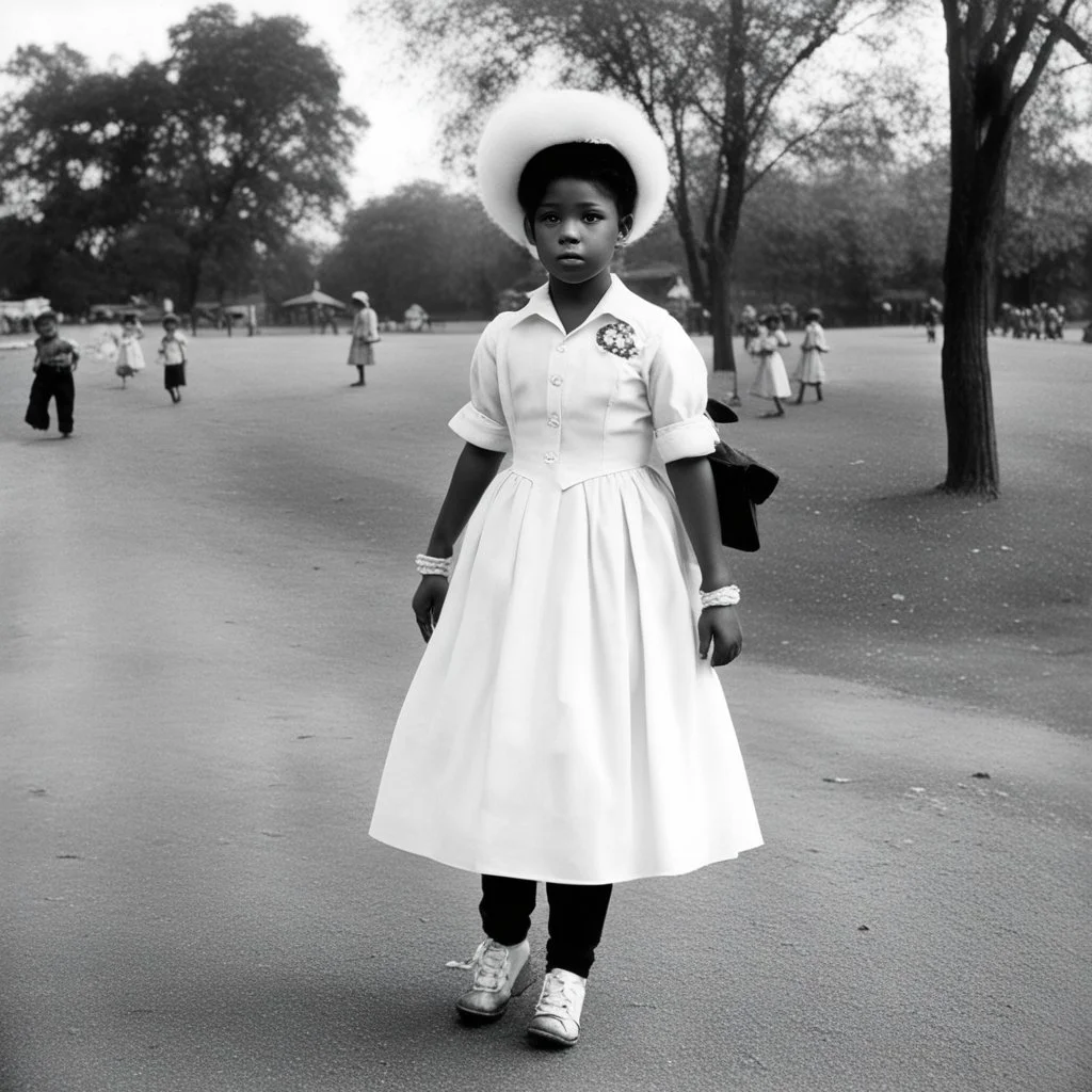 Her aunt insisted that while she was living with her going to college it was her duty to take the children to the park and play with them. Despite her protestations she also had to dress like them.