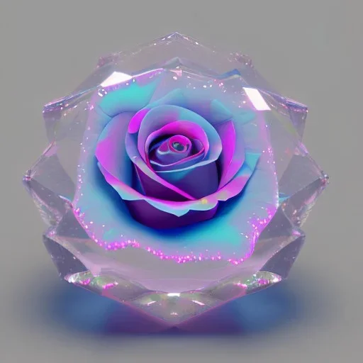 transparent multicolor crystal rose