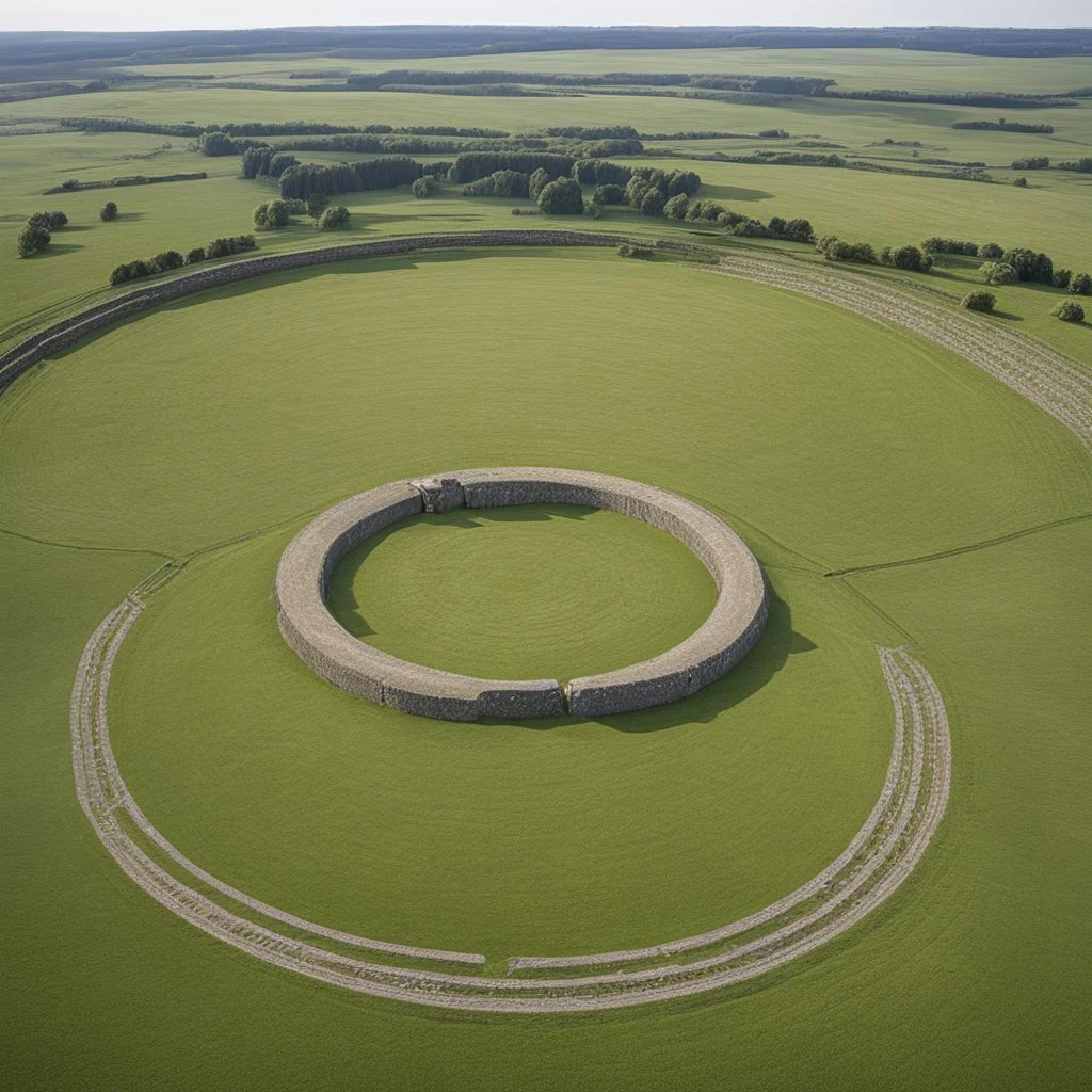 Close similarities have been noted between Stonehenge and Pömmelte circular enclosure in central Germany, which was built by Bell Beaker people around 2300 BC.[127] [121] Large timber circles in Britain such as Woodhenge, near to Stonehenge, have similarly been dated to the early Beaker period or just before the Beaker period.[182][183] Some researchers have suggested that Woodhenge may have been a monumental roofed building, though it is usually thought to have been an open-air structure.[184][