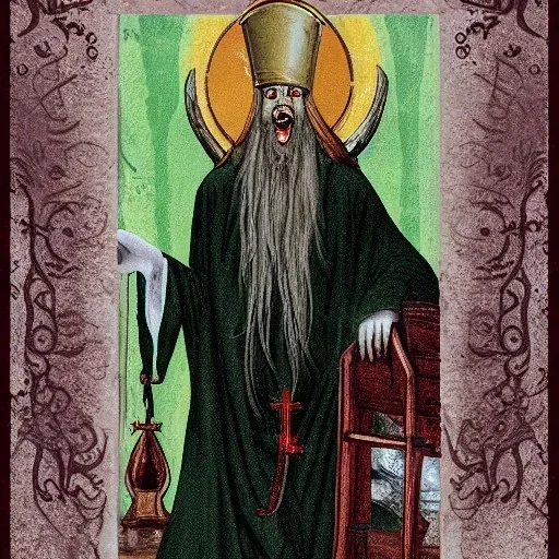 Cthulhu as a Russian Orthodox with vampire fangs and claws