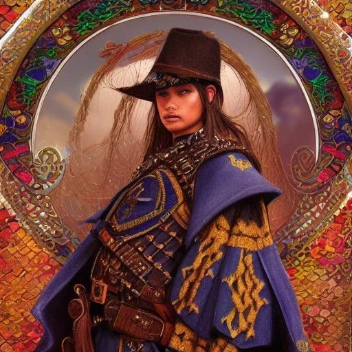 portrait,"Insanely detailed photograph of a gang of mariachi warriors", intricate chainmail charo, large colorful Sombrero,elegant cape, highly detailed D20, digital painting, artstation, concept art, smooth, sharp focus, illustration, art by artgerm and greg rutkowski and alphonse mucha, 8 k