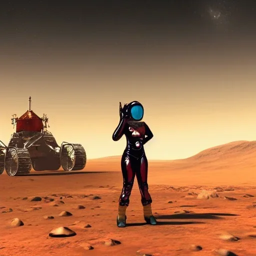 space girl on Mars