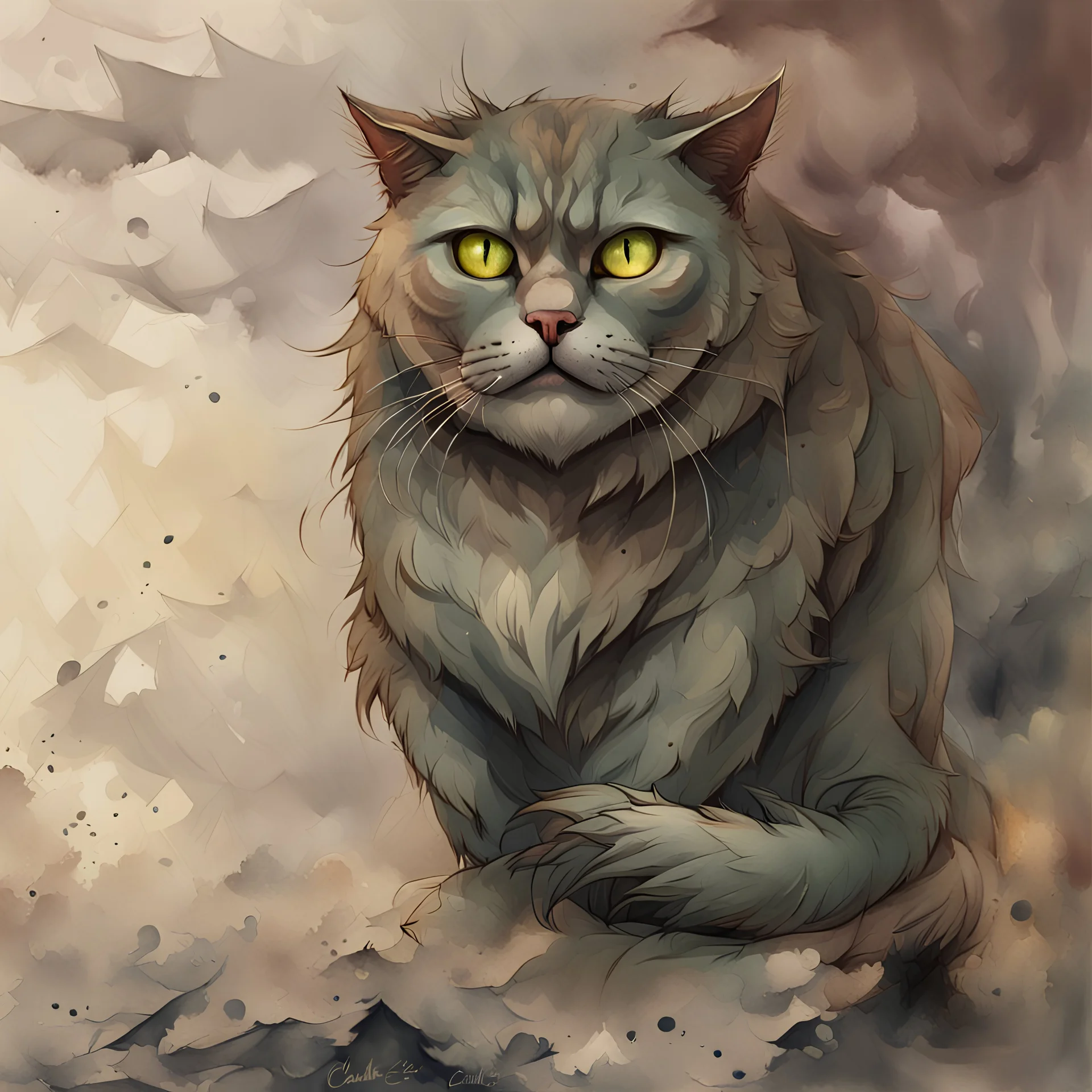 watercolor Russian big man-eating cat, Bayun cat on a white background, Trending on Artstation, {creative commons}, fanart, AIart, {Woolitize}, by Charlie Bowater, Illustration, Color Grading, Filmic, Nikon D750, Brenizer Method, Perspective, Depth of Field, Field of View, F/2.8, Lens Flare, Tonal Colors, 8K, Full-HD, ProPhoto RGB, Perfectionism, Rim Lighting, Natural Lighting, Soft Lighting, Accent Lighting, Diffraction Grading, With