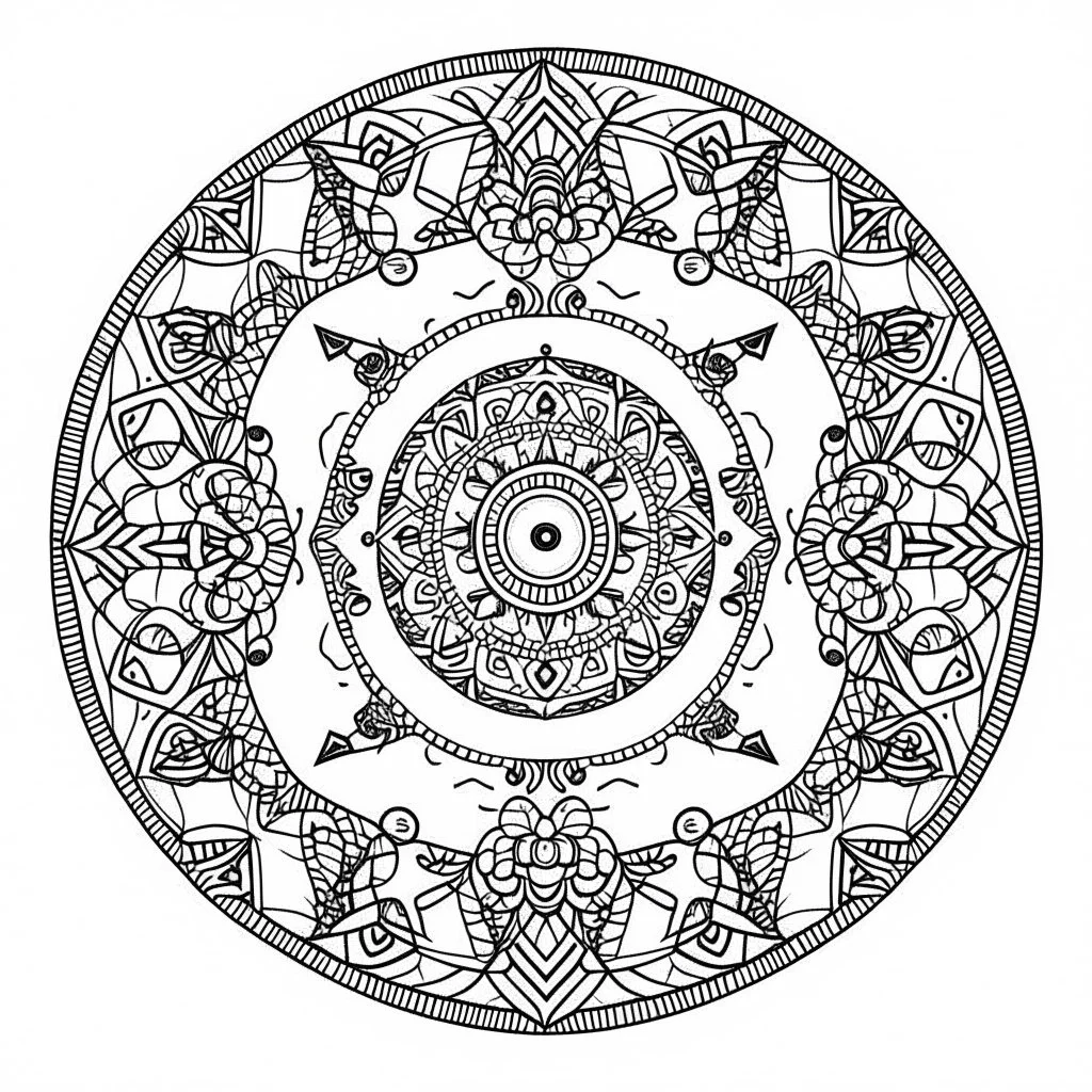 mandala, amazing animals, each art has an imaginary one animal, Strange, imaginative, mandala coloring sheet, full view, don't draw repeated image again, realistic, only draw lines, coloring book, clean line art, –no sketch, color, –ar 3:4, white background, minimalistic black lines, minimal black color, low level black colors, coloring page, avoid thick black colors, thin black line art, avoid colors, perfect shape, perfect clear lines,