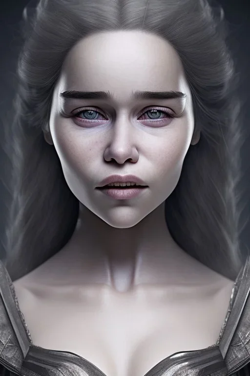 Perfect Emilia clarke face, warrior clothes, fullbody, highly detailed face, highly realistic, fog, fire, particles