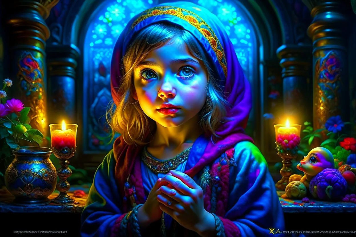 Adorable mysterious little girl, beautiful arcane girl, palestinian goddess, insanely detailed artwork by Awwchang, Ferdinand Knab, Artgerm Lau, Anne Stokes, Josephine Wall, Leonid Afremov, vibrant deep colors, magnificent hyperdetailed, maximalist, HDR, 16k resolution, trending on ArtStation, CGSociety, sharp focus, stained glass background resolution HDR