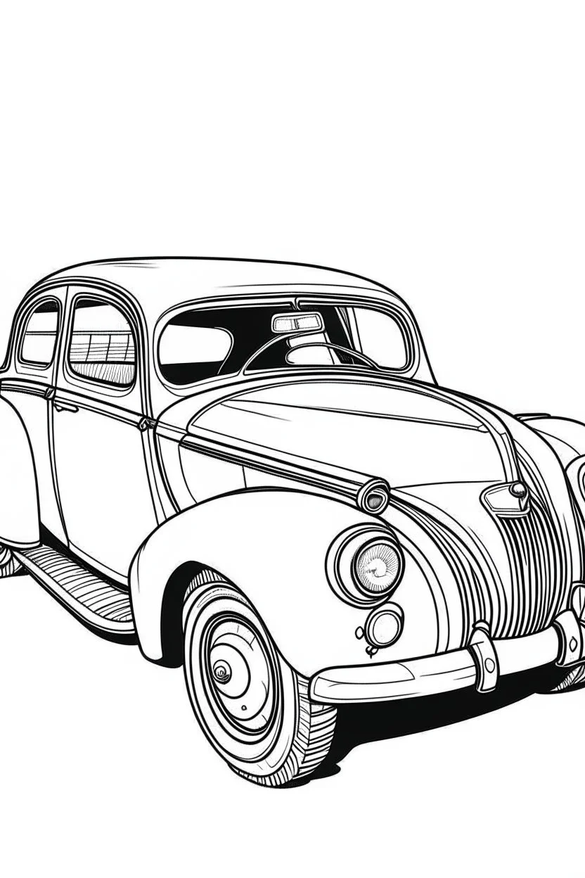 outline art for Cars coloring pages with sitch, white background, Sketch style, full body, only use outline, dementia patients style, clean line art, white background, no shadows and clear and well outlined.