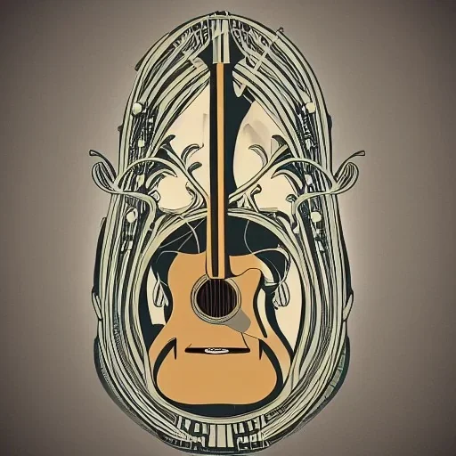 guitar art nouveau