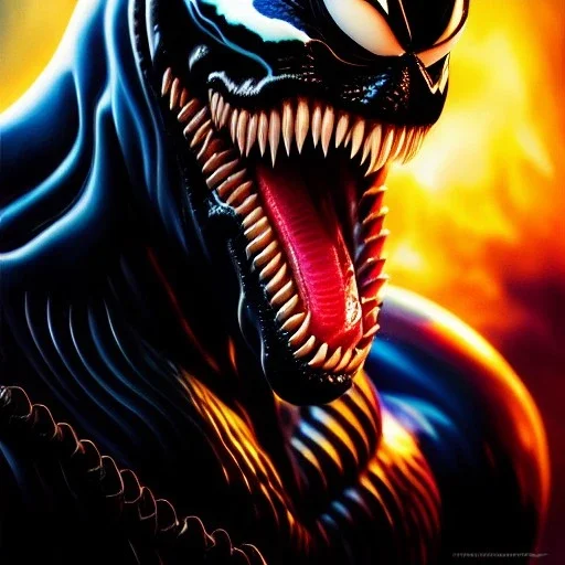 ultra detailed fullbody portrait of VENOM, extremely detailed digital painting, intrincate, extremely detailed face,crystal clear Big eyes, in the style of adrian smith, mystical colors , perfectly centered image, perfect composition, rim light, beautiful lighting, 8k, stunning scene, raytracing