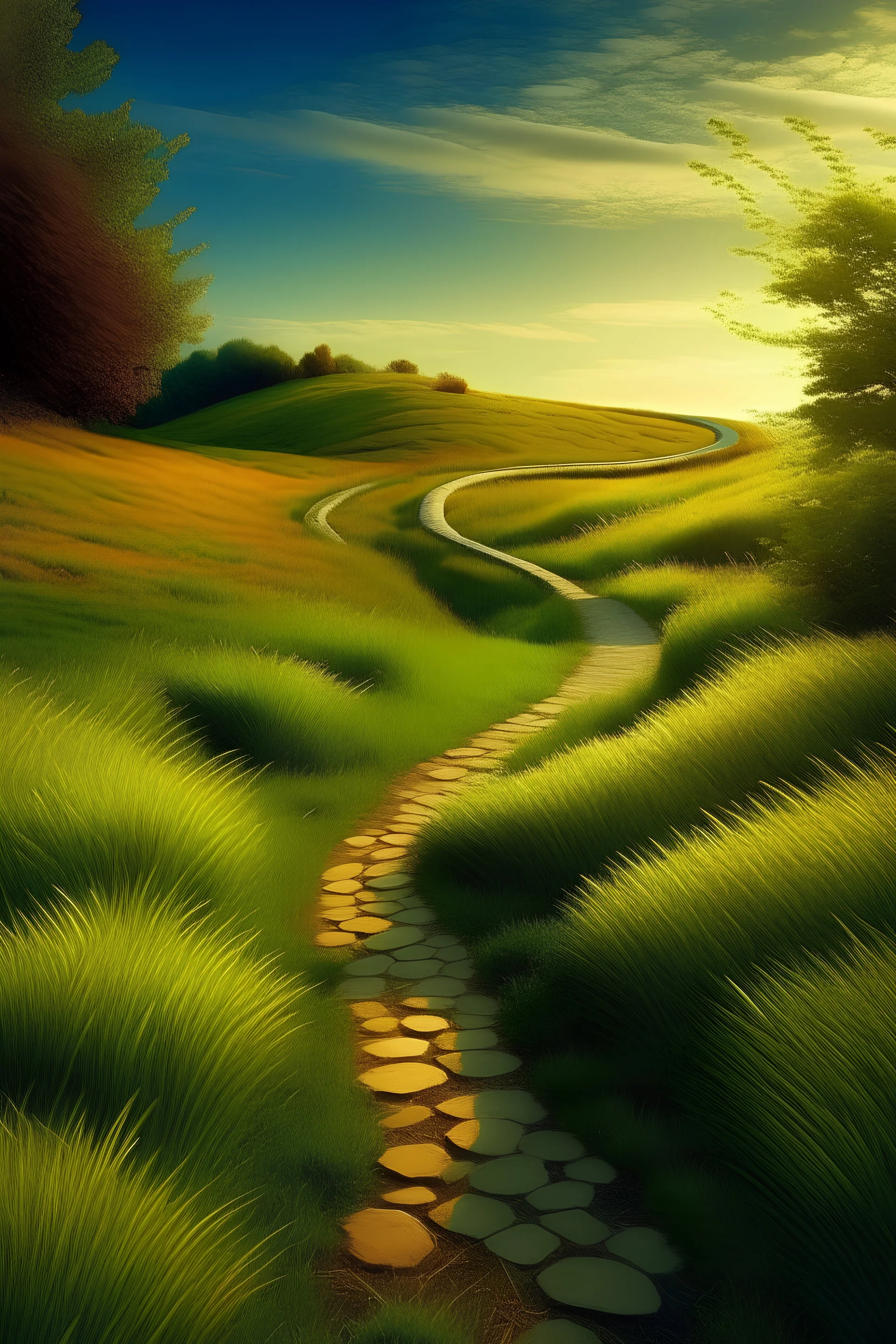 a winding path leading to a bright future.