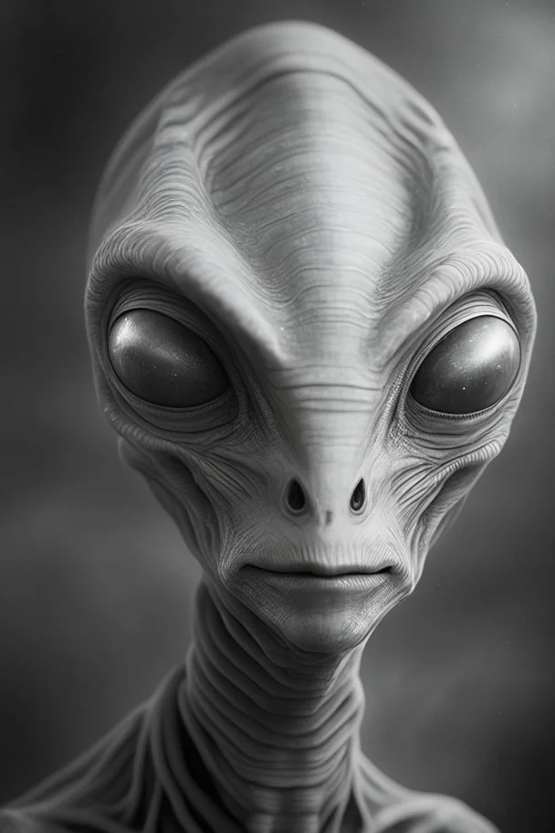 A portrait of a Grey, an alien