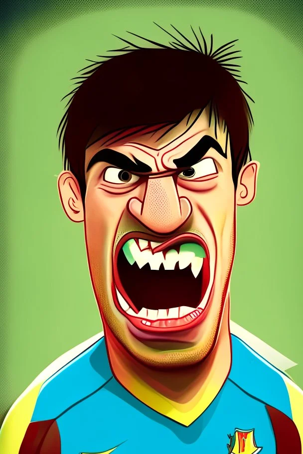 Luis Suarez Footballer, cartoon 2d