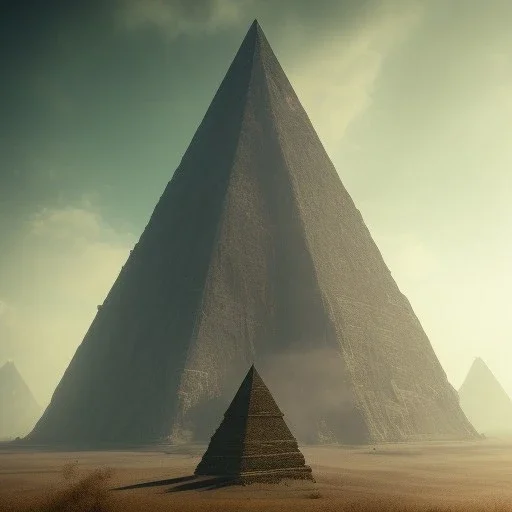 a old huge pyramid in the mountains, scary, steam punk, realistic, made in octane, cinematic, ultra-realistic, extremely detailed octane rendering, 8K, VRAY Super Real ar 2:3, dof photorealistic futuristic 50mm lens hard lighting dark gray tintype photograph, realistic lighting, sepia color