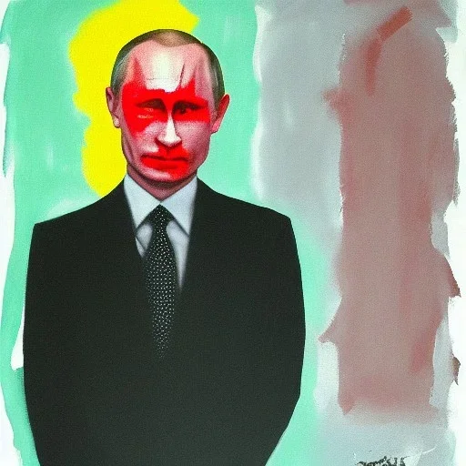 Vladimir Putin with hole in his head painting by mark rothko