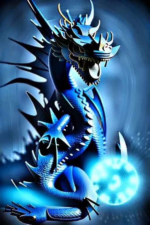 A Blue eyes withe dragon in the darkness