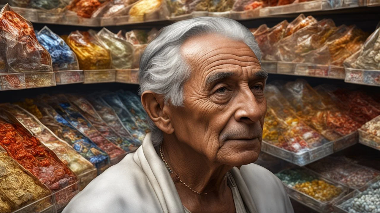 elderly male market trader selling many different types of condom, showing his head and upper body, perfect eyes, perfect anatomy, exquisite composition, beautiful detailed intricate detailed octane render, 8k artistic photography, photorealistic, soft natural volumetric cinematic perfect light, chiaroscuro, award-winning photograph, masterpiece, raphael, caravaggio, bouguereau