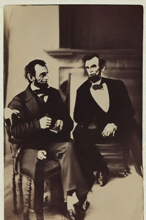 Abraham Lincoln and a vampire face-to-face vintage photography, beautiful, Tumblr aesthetic, retro vintage style, HD photography, hyperrealism