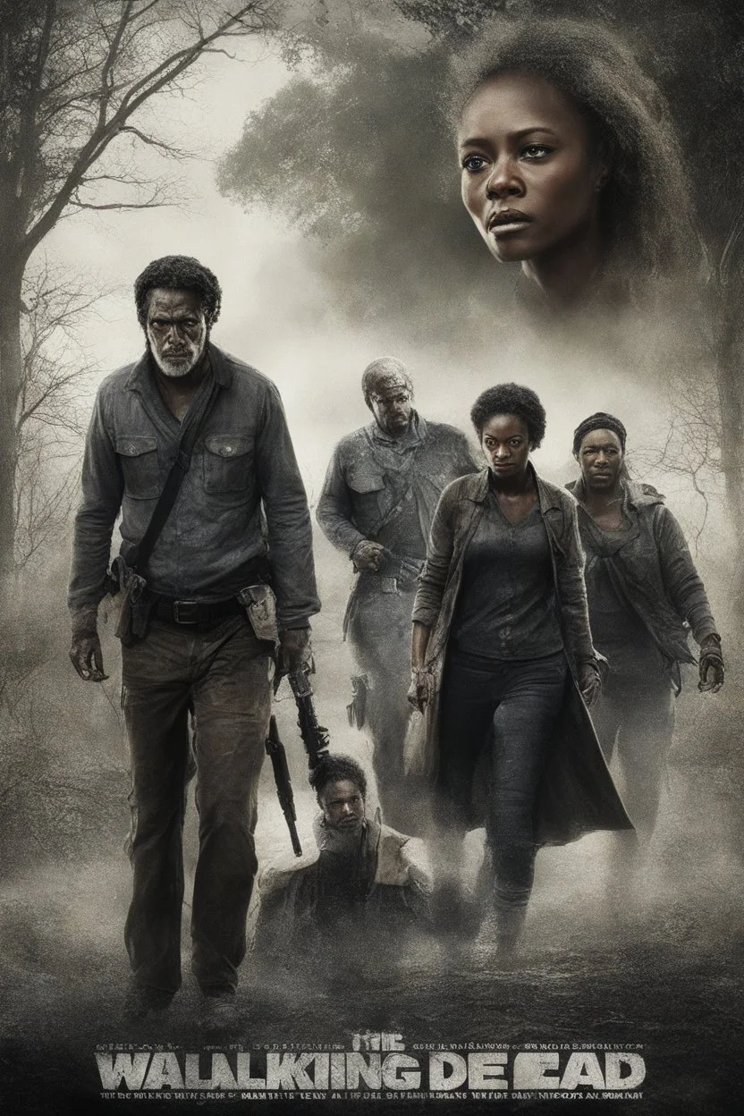 the Walking Dead - The Ones Who Live a white man and a black woman movie Poster