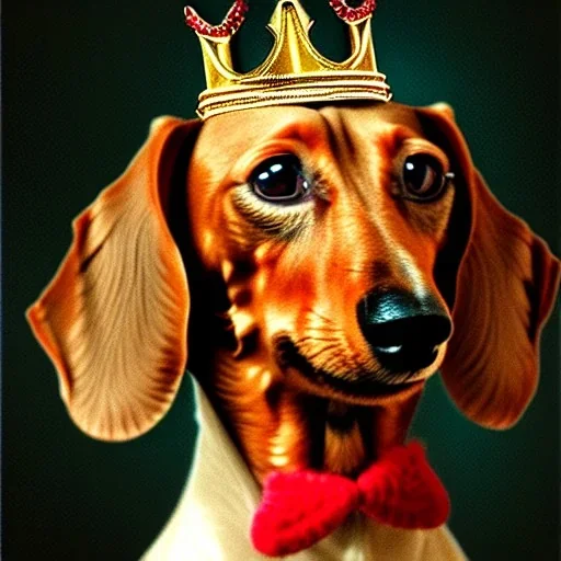 dachshund as a king portrait