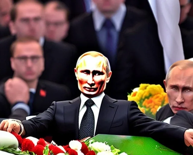 president Putin in coffin