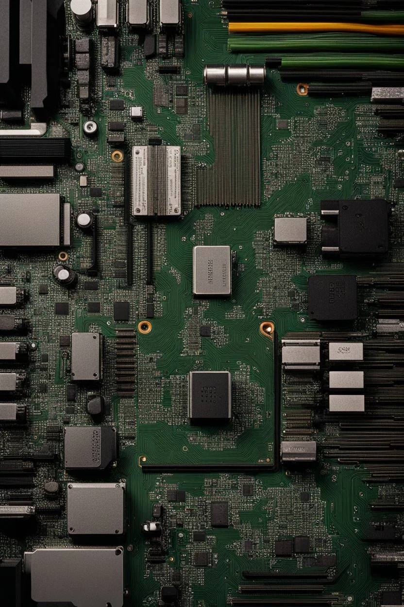 aerial view photo of a computer motherboard