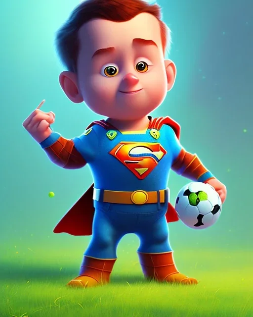 super hero kiddo, pixar art style