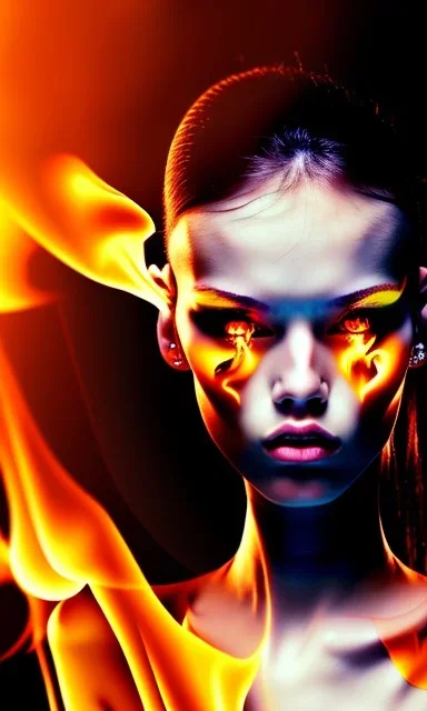 girl with fire coming out of her eyes